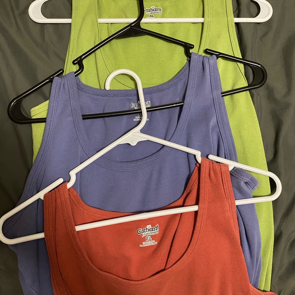 Three carhartt tank tops
